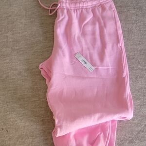 Pink Womens Sweatpants - Soft Elastic Waist